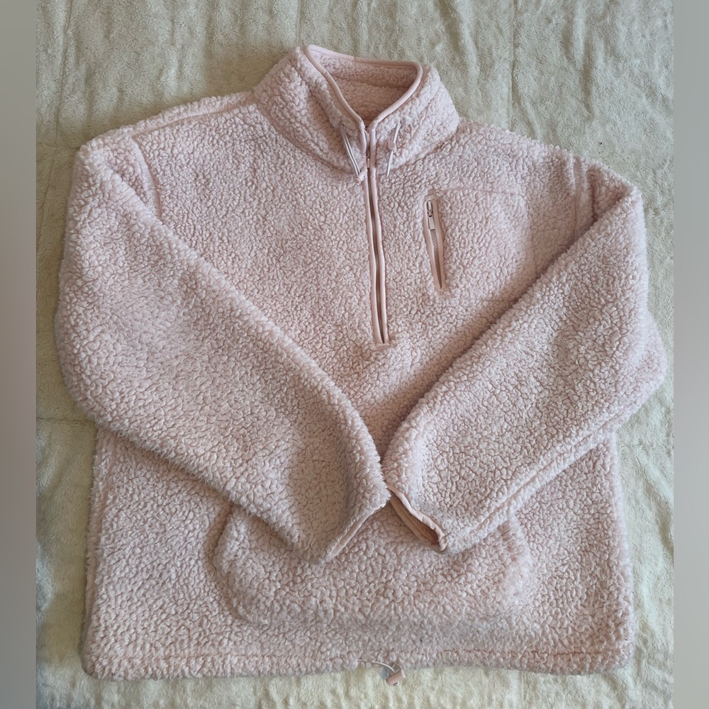 🐻‍❄️🩰 Baby Pink Sherpa Pullover XL